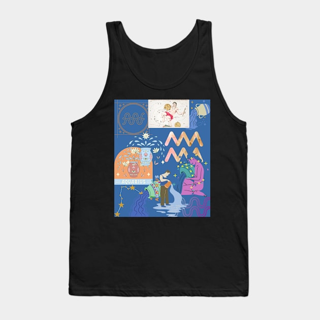 Zodaic Aquarius Design Tank Top by Blissfulry